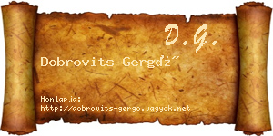 Dobrovits Gergő névjegykártya